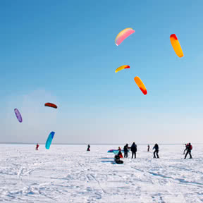 Snowkiting na Lipně